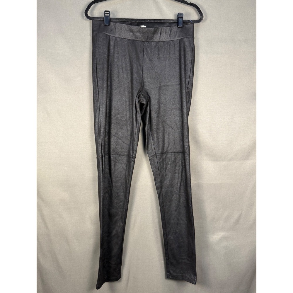 Mud Pie Faux Leather Leggings Womens Medium Black Pebbled Stretch Moto Slim Fit
